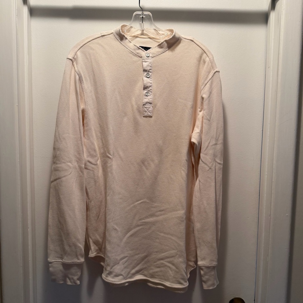 Rag & Bone Men's Long-Sleeve Henley in Pale Cream